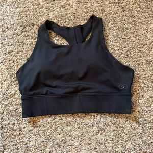 CALIA by Carrie Underwood Black Sports Bra with Moisture-Wicking Fabric
